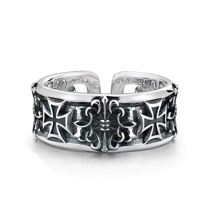 Wholesale Retro Cross Hip-hop Punk Style Open Ring
